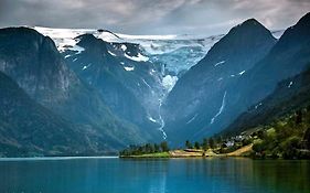 Glacier And Waterfall View